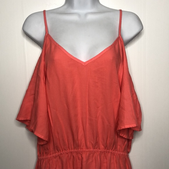 Splendid Orange Cold Shoulders Mini Dress XL NEW - Picture 3 of 11